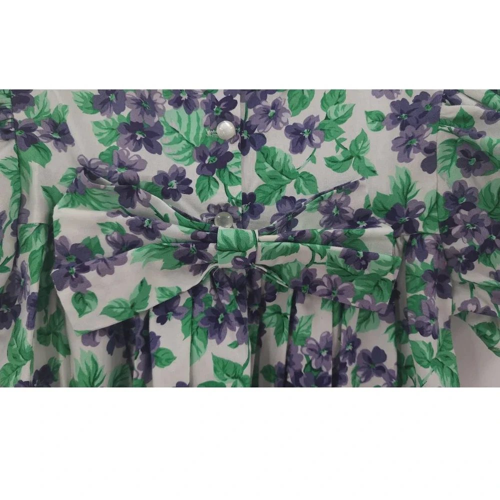 Girls Vintage Floral Dress Size 6 Made In USA A Time To‎ Remember 100% Cotton
